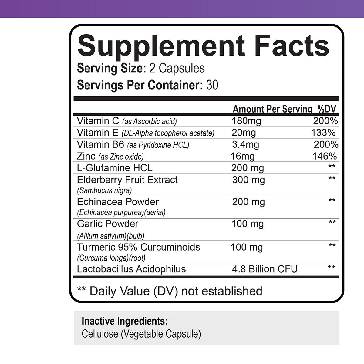 Elderberry Immune Support Supplement - 1 Month Supply